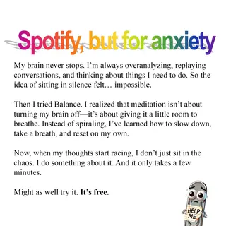 Balance Meta ad: 𝗬𝗼𝘂 𝗱𝗲𝘀𝗲𝗿𝘃𝗲 𝗺𝗼𝗿𝗲 . Prioritize your well-being with Balance, Apple's Ap, live 462 days