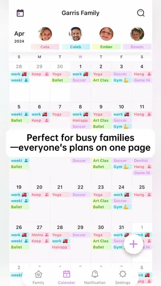 Cubbily:Shared Family Calendar Meta ad: Shared Family Calendar Color codes for each family member Automatic no, live 39 days