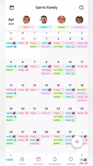 Cubbily:Shared Family Calendar Meta ad: Shared Family Calendar Color codes for each family member Automatic no, live 23 days