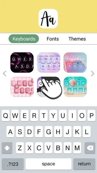 Fonts Art Meta ad: Choose your own backgrounds, key styles, tap sounds, and colors, live 33 days
