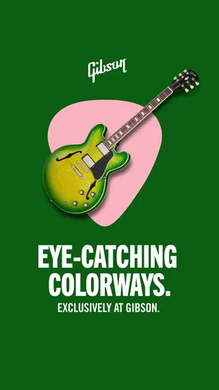 Gibson Meta ad: Gibson electrics reimagined in exclusive colorways, crafted to inspire, live 117 days