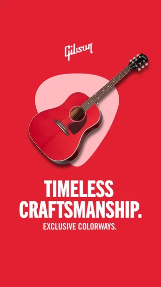 Gibson Meta ad: Gibson acoustics reimagined in exclusive colorways, crafted to inspire, live 117 days