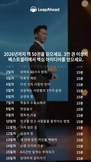 LeapAhead-Daily Book Cast Meta ad: 더 나은 내가 될 준비됐나요? Leapahead 설치하고 도전 시작! 읽기 또는 듣기 단 15분., live 89 days