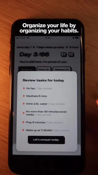 Life Reset Meta ad: 94% of Rise users successfully transform their daily habits in just 66, live 51 days