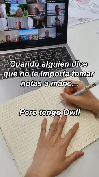 Owll Meta ad: Automatiza tus notas y ahorra horas cada semana: Transcripción instant, live 69 days