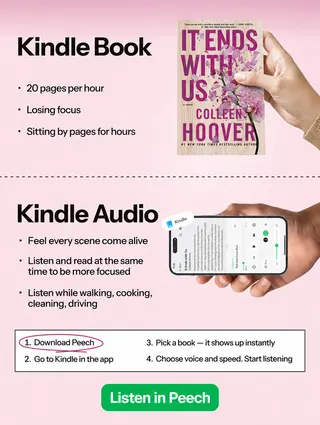 Peech Meta ad: Your Kindle library takes time. Listening doesn’t. Say goodbye to the, live 120 days