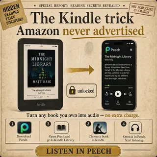 Peech Meta ad: Your Kindle library takes time. Listening doesn’t. Say goodbye to the, live 120 days