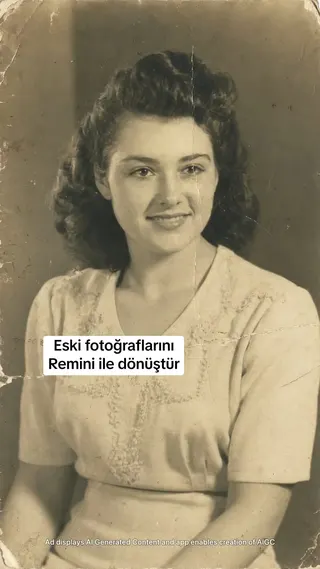 Remini Meta ad: Eski anıları hayata döndürün. Ailenizin tarihini AI ile yeniden canlan, live 173 days