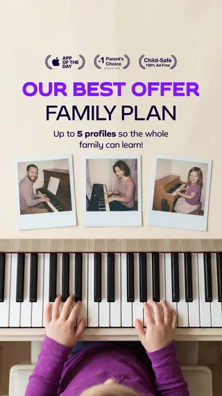 Simply Piano Meta ad: Master the piano in no time! Join millions of learners on Simply Piano, live 118 days