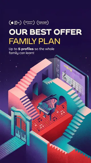 Simply Piano Meta ad: Master the piano in no time! Join millions of learners on Simply Piano, live 128 days