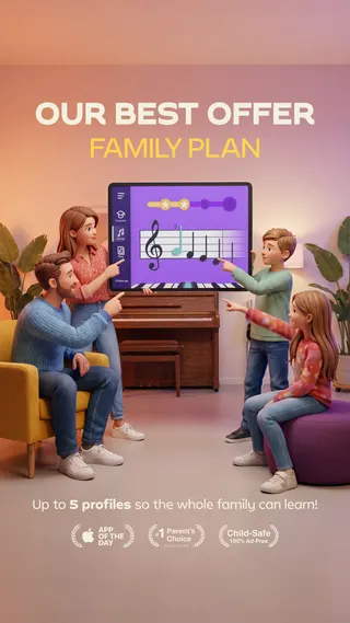 Simply Piano Meta ad: Master the piano in no time! Join millions of learners on Simply Piano, live 128 days