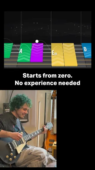 Yousician Meta ad: Thousands of "non-musical" people are playing real songs now, starting, live 92 days