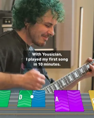 Yousician Meta ad: "I gave up guitar because I thought I wasn't talented." Sound familiar, live 89 days